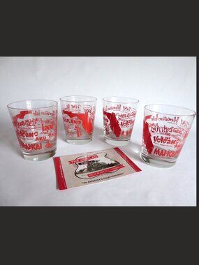 NEW 2012 TIKI HISTORY HUKILAU FLORIDA OLD FASHIONED MAI TAI GLASS SET OF 4